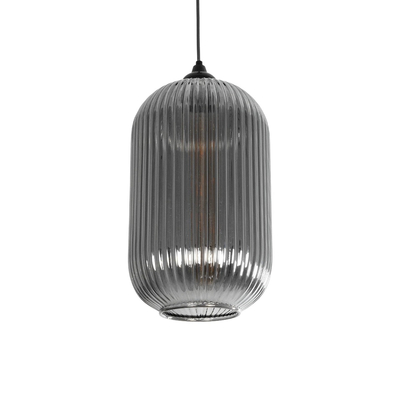 GLOBOSTAR® MELONI 206-0018 Μοντέρνο Κρεμαστό Φωτιστικό Οροφής με Ντουί 1 x E27 AC 220-240V IP20 - Μαύρο Φιμέ - Μ20 x Π20 x Υ38cm