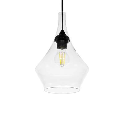 GLOBOSTAR® TORU 206-0042 Μοντέρνο Κρεμαστό Φωτιστικό Οροφής με Ντουί 1 x E27 AC 220-240V IP20 - Διάφανο - Μ20 x Π20 x Υ31cm