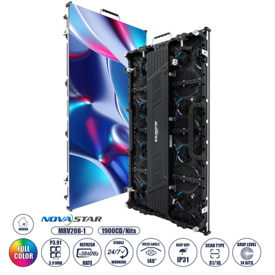 GLOBOSTAR® NEOWALL 41001 Οθόνη Video Wall P3.91 Καμπίνα 50x100cm LED 360W 3840Hz 32768 Dots ≥1900cd/㎡ Nits AC 220-240V Εσωτερικού Χώρου IP31 Full Color S1/16 14Bits - Κάρτα NovaStar MRV208-1 - Προστατευτικά Γωνιών - Kinglight SMD2121 & CZCL Driver - Μ50 x Π8.5 x Υ100cm - 2 Χρόνια Εγγύηση