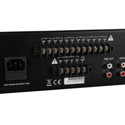 GLOBOSTAR® FDB CA5501 98034 100V Constant Voltage Επαγγελματικός Ενισχυτής Ήχου 550W AC 220V/50-60Hz με USB & FM Ράδιο - IP20 - Μαύρο - Μ44 x Π34 x Υ9.8cm - 2 Χρόνια Εγγύηση