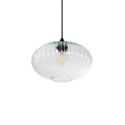 GLOBOSTAR® PERA 206-0009 Μοντέρνο Κρεμαστό Φωτιστικό Οροφής με Ντουί 1 x E27 AC 220-240V IP20 - Διάφανο - Μ30 x Π30 x Υ22cm