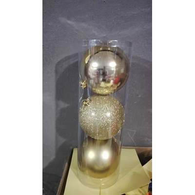 Σετ Χριστουγεννιάτικες μπάλες - 12cm - 3pcs - 326123 - Gold