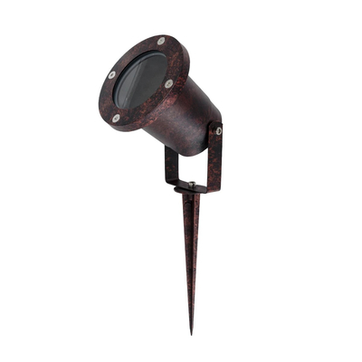 kelvo® GARDELINI KLV-101-0004 Φωτιστικό Σποτ Κήπου για Φυτά & Δέντρα με Καρφωτή Βάση για Λάμπα MR16 με Ντουί GU10 AC 220-240V Αδιάβροχο IP65 - Μπρονζέ Εφέ Σκουριάς Ματ - Μ10 x Π10 x Υ30cm