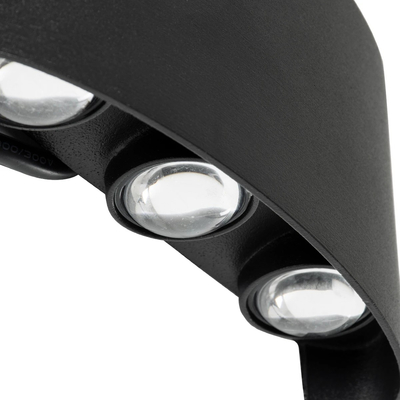 kelvo® SIXOAD KLV-101-0006 Φωτιστικό Τοίχου / Απλίκα LED 18W 1800lm 30° AC 220-240V Αδιάβροχο IP65 Θερμό Λευκό 2700K - CREE XPE Chip & TÜV SÜD Driver - Μαύρο Ματ - Μ17 x Π4 x Υ8cm - 5 Χρόνια Εγγύηση