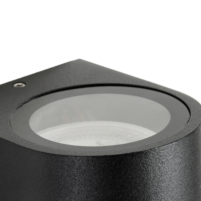 kelvo® MURANO KLV-101-0012 Φωτιστικό Τοίχου / Απλίκα για Λάμπα MR16 με Ντουί GU10 AC 220-240V Αδιάβροχο IP65 - Μαύρο Ματ - Μ8 x Π8 x Υ7cm