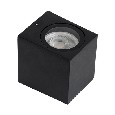 kelvo® BURANO KLV-101-0018 Φωτιστικό Τοίχου / Απλίκα για Λάμπα MR16 με Ντουί GU10 AC 220-240V Αδιάβροχο IP65 - Μαύρο Ματ - Μ8 x Π8 x Υ7cm