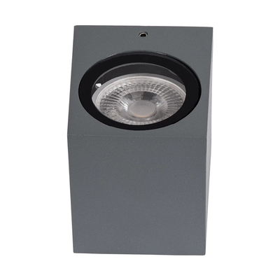 kelvo® BURANO KLV-101-0019 Φωτιστικό Τοίχου / Απλίκα για Λάμπα MR16 με Ντουί GU10 AC 220-240V Αδιάβροχο IP65 - Γκρι Ανθρακί Ματ - Μ8 x Π8 x Υ7cm