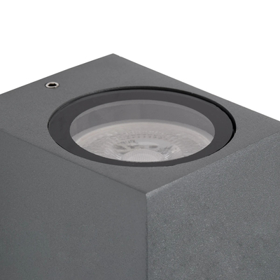 kelvo® BURANO KLV-101-0019 Φωτιστικό Τοίχου / Απλίκα για Λάμπα MR16 με Ντουί GU10 AC 220-240V Αδιάβροχο IP65 - Γκρι Ανθρακί Ματ - Μ8 x Π8 x Υ7cm