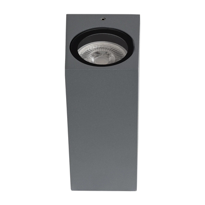 kelvo® BURANO KLV-101-0022 Φωτιστικό Τοίχου / Απλίκα για 2 Λάμπες MR16 με Ντουί GU10 AC 220-240V Αδιάβροχο IP65 - Γκρι Ανθρακί Ματ - Μ8 x Π8 x Υ15cm