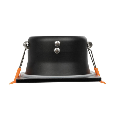 kelvo® EPSILON KLV-101-0047 Χωνευτό Φωτιστικό Downlight Σποτ Μπάνιου για Λάμπα MR16 με Ντουί GU10 AC 220-240V Αδιάβροχο IP65 - Μαύρο Ματ - Μ8.5 x Π8.5 x Υ4.4cm / Q7.5cm x 7.5cm