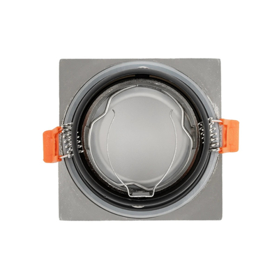 kelvo® EPSILON KLV-101-0049 Χωνευτό Φωτιστικό Downlight Σποτ Μπάνιου για Λάμπα MR16 με Ντουί GU10 AC 220-240V Αδιάβροχο IP65 - Νίκελ Βούρτσας - Μ8.5 x Π8.5 x Υ4.4cm / Q7.5cm x 7.5cm