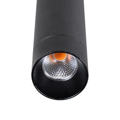kelvo® CANAL KLV-101-0073 Κρεμαστό Φωτιστικό Οροφής LED 7W 700lm 36° AC 220-240V IP20 Θερμό Λευκό 2700K - Bridgelux COB Chip & TÜV SÜD Driver - Μαύρο Ματ - Μ4 x Π4 x Υ80cm - 5 Χρόνια Εγγύηση