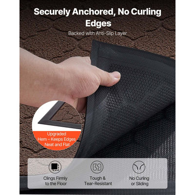 Πατάκι εισόδου VEVOR, 1194 x 889 mm Εμπορικό πατάκι δαπέδου για εσωτερικούς και εξωτερικούς χώρους, Μοντέρνο κομψό χαλί με υπόστρωμα TPE, Βαρέως τύπου πλενόμενο βιομηχανικό χαλί εισόδου για διάδρομο, μπαλκόνι, γκαράζ, καφέ