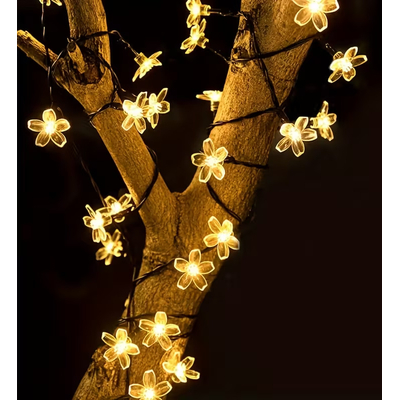 Ηλιακή γιρλάντα φωτισμού LED - Λουλούδι - 5m+1m - 20D - 152899 - Warm White