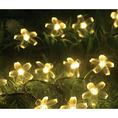 Ηλιακή γιρλάντα φωτισμού LED - Λουλούδι - 5m+1m - 20D - 152899 - Warm White