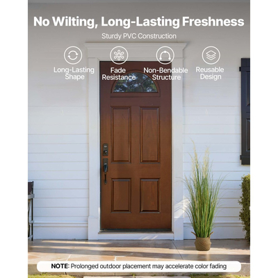 Τεχνητό φυτό χόρτου VEVOR, 1194 χιλιοστά γρασίδι καλαμιού σε γλάστρα, Premium PVC Faux ψεύτικο φυτό θάμνων πρασίνου για εσωτερική, εξωτερική, κατοικία, κήπο, γραφείο, διακόσμηση δωματίου, εγκαίνια σπιτιού, 1 πακέτο πράσινο