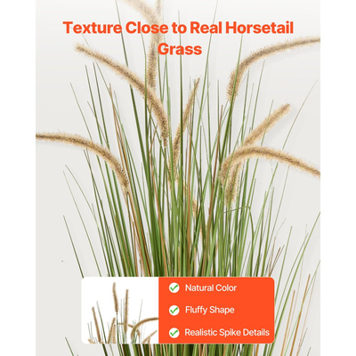 Τεχνητό φυτό χόρτου VEVOR, 2 συσκευασίες 1194 χιλιοστών καλαμιού αλογοουράς σε γλάστρα, Premium PVC Faux ψεύτικο φυτό θάμνων πρασίνου για εσωτερικούς χώρους, εξωτερικό σπίτι, κήπο, γραφείο, διακόσμηση δωματίου, εγκαίνια σπιτιού, πράσινο