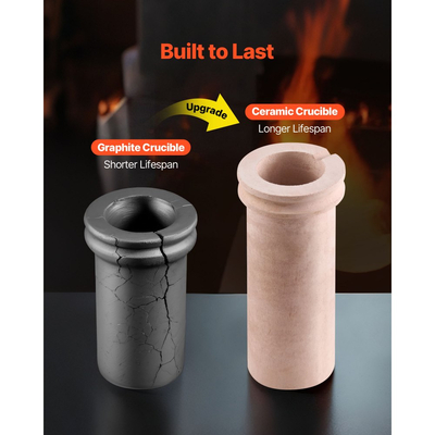 Ηλεκτρικός φούρνος τήξης VEVOR, κιτ ηλεκτρικού φούρνου τήξης 1350W, μηχανή τήξης μετάλλων 2102℉/1150℃ με κεραμικό χωνευτήριο 3kg, κιτ τήξης χρυσού για κατασκευή κοσμημάτων, μεταλλικές ράβδοι, μεταλλικά εξαρτήματα