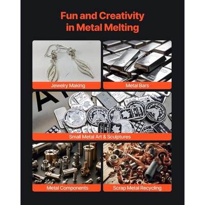 Ηλεκτρικός φούρνος τήξης VEVOR, κιτ ηλεκτρικού φούρνου τήξης 1350W, μηχανή τήξης μετάλλων 2102℉/1150℃ με κεραμικό χωνευτήριο 3kg, κιτ τήξης χρυσού για κατασκευή κοσμημάτων, μεταλλικές ράβδοι, μεταλλικά εξαρτήματα