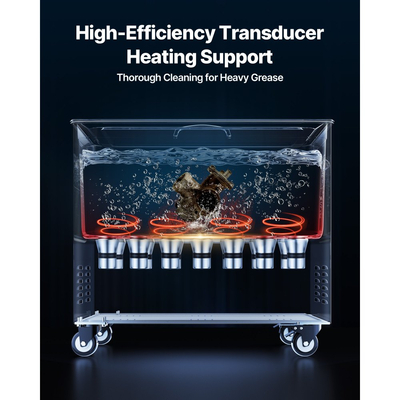 VEVOR 50L Υπερήχων Καθαριστικό, Επαγγελματικό Υπερήχων Καθαριστικό με Καλάθι Καθαρισμού & Ψηφιακή Οθόνη, Μεγάλο Ανοξείδωτο Μηχανή Καθαρισμού 840W με Τροχούς για Βιομηχανικά Ανταλλακτικά, Καρμπυρατέρ