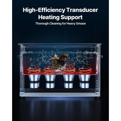 VEVOR 30L Υπερήχων Καθαριστικό, Επαγγελματικό Υπερήχων Καθαριστικό με Καλάθι Καθαρισμού & Ψηφιακή Οθόνη, Βιομηχανικό Καθαριστικό Μηχανής από Ανοξείδωτο Ατσάλι 480W 40kHz για Ανταλλακτικά, Καρμπυρατέρ, Όργανα