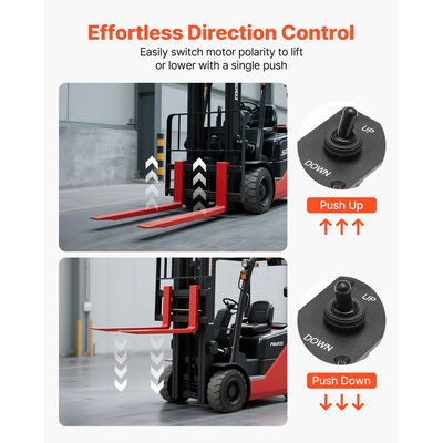 Διακόπτης VEVOR, Διακόπτης 6 ακίδων στιγμιαίας αντιστροφής πολικότητας (ON)-Off-(ON) DC 12V/30A AC 250V/15A - με πάνελ στήριξης προς τα πάνω και κάτω και αδιάβροχο καπάκι για αυτοκίνητο, αυτοκίνητο, θαλάσσιο σκάφος