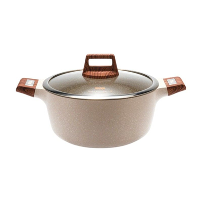 Κατσαρόλα αντικολλητική με καπάκι - 2.7L - CA005-B20-Beige - DSP - 567316