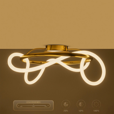 kelvo® GLOW KLV-101-0149 Φωτιστικό Οροφής LED 34W 3400lm 360° AC 220-240V IP20 Ρυθμιζόμενο Λευκό CCT με Χειριστήριο από 2700K έως 6000K Dimmable - Lumileds SMD Chip - Χρυσό Πλατίνα - Μ60 x Π60 x Υ30cm - 3 Χρόνια Εγγύηση