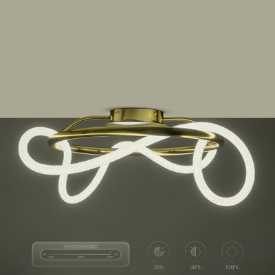 kelvo® GLOW KLV-101-0149 Φωτιστικό Οροφής LED 34W 3400lm 360° AC 220-240V IP20 Ρυθμιζόμενο Λευκό CCT με Χειριστήριο από 2700K έως 6000K Dimmable - Lumileds SMD Chip - Χρυσό Πλατίνα - Μ60 x Π60 x Υ30cm - 3 Χρόνια Εγγύηση