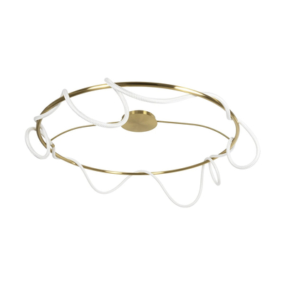 kelvo® GLOW KLV-101-0151 Φωτιστικό Οροφής LED 89W 8900lm 360° AC 220-240V IP20 Ρυθμιζόμενο Λευκό CCT με Χειριστήριο από 2700K έως 6000K Dimmable - Lumileds SMD Chip - Χρυσό Πλατίνα - Μ150 x Π150 x Υ30cm - 3 Χρόνια Εγγύηση