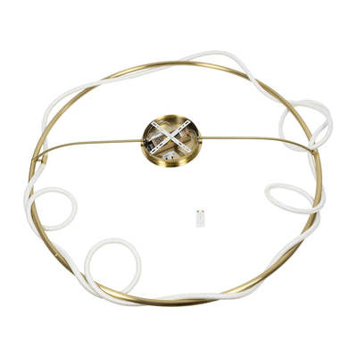 kelvo® GLOW KLV-101-0151 Φωτιστικό Οροφής LED 89W 8900lm 360° AC 220-240V IP20 Ρυθμιζόμενο Λευκό CCT με Χειριστήριο από 2700K έως 6000K Dimmable - Lumileds SMD Chip - Χρυσό Πλατίνα - Μ150 x Π150 x Υ30cm - 3 Χρόνια Εγγύηση