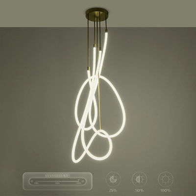 kelvo® GLOW KLV-101-0154 Φωτιστικό Οροφής LED 85W 8500lm 360° AC 220-240V IP20 Ρυθμιζόμενο Λευκό CCT με Χειριστήριο από 2700K έως 6000K Dimmable - Lumileds SMD Chip - Χρυσό Πλατίνα - Μ100 x Π100 x Υ140cm - 3 Χρόνια Εγγύηση