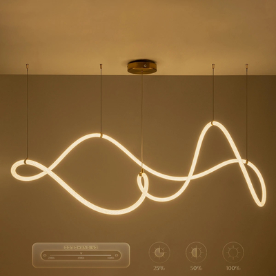 kelvo® GLOW KLV-101-0157 Κρεμαστό Φωτιστικό Οροφής LED 65W 6500lm 360° AC 220-240V IP20 Ρυθμιζόμενο Λευκό CCT με Χειριστήριο από 2700K έως 6000K Dimmable - Lumileds SMD Chip - Χρυσό Πλατίνα - Μ150 x Π70 x Υ90cm - 3 Χρόνια Εγγύηση