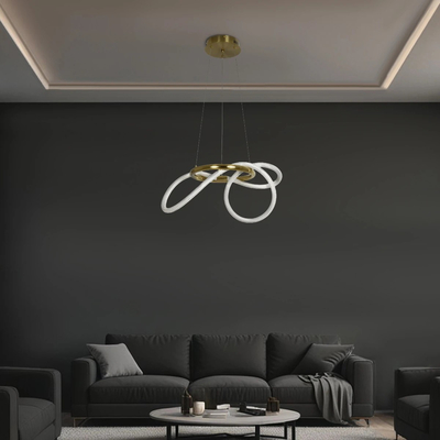 kelvo® GLOW KLV-101-0161 Κρεμαστό Φωτιστικό Οροφής LED 30W 3000lm 360° AC 220-240V IP20 Ρυθμιζόμενο Λευκό CCT με Χειριστήριο από 2700K έως 6000K Dimmable - Lumileds SMD Chip - Χρυσό Πλατίνα - Μ40 x Π40 x Υ30cm - 3 Χρόνια Εγγύηση