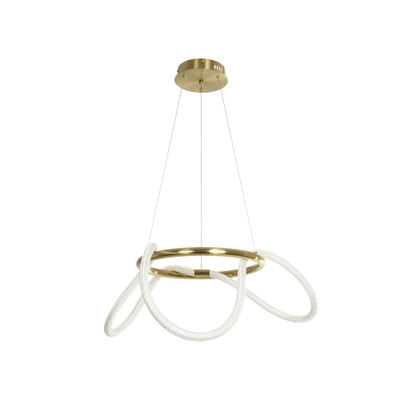 kelvo® GLOW KLV-101-0162 Κρεμαστό Φωτιστικό Οροφής LED 36W 3600lm 360° AC 220-240V IP20 Ρυθμιζόμενο Λευκό CCT με Χειριστήριο από 2700K έως 6000K Dimmable - Lumileds SMD Chip - Χρυσό Πλατίνα - Μ70 x Π70 x Υ40cm - 3 Χρόνια Εγγύηση