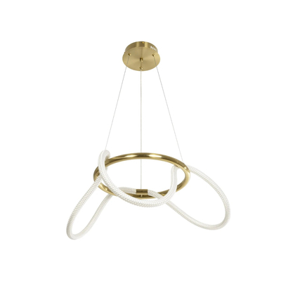 kelvo® GLOW KLV-101-0162 Κρεμαστό Φωτιστικό Οροφής LED 36W 3600lm 360° AC 220-240V IP20 Ρυθμιζόμενο Λευκό CCT με Χειριστήριο από 2700K έως 6000K Dimmable - Lumileds SMD Chip - Χρυσό Πλατίνα - Μ70 x Π70 x Υ40cm - 3 Χρόνια Εγγύηση