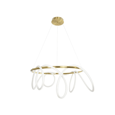 kelvo® GLOW KLV-101-0164 Κρεμαστό Φωτιστικό Οροφής LED 69W 6900lm 360° AC 220-240V IP20 Ρυθμιζόμενο Λευκό CCT με Χειριστήριο από 2700K έως 6000K Dimmable - Lumileds SMD Chip - Χρυσό Πλατίνα - Μ100 x Π100 x Υ40cm - 3 Χρόνια Εγγύηση