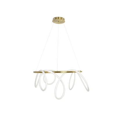 kelvo® GLOW KLV-101-0164 Κρεμαστό Φωτιστικό Οροφής LED 69W 6900lm 360° AC 220-240V IP20 Ρυθμιζόμενο Λευκό CCT με Χειριστήριο από 2700K έως 6000K Dimmable - Lumileds SMD Chip - Χρυσό Πλατίνα - Μ100 x Π100 x Υ40cm - 3 Χρόνια Εγγύηση