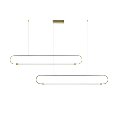 kelvo® GLOW KLV-101-0178 Κρεμαστό Φωτιστικό Οροφής LED 28W 2800lm 360° AC 220-240V IP20 Ρυθμιζόμενο Λευκό CCT με Χειριστήριο από 2700K έως 6000K Dimmable - Lumileds SMD Chip - Χρυσό Πλατίνα - Μ167 x Π7 x Υ24cm - 3 Χρόνια Εγγύηση