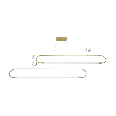 kelvo® GLOW KLV-101-0178 Κρεμαστό Φωτιστικό Οροφής LED 28W 2800lm 360° AC 220-240V IP20 Ρυθμιζόμενο Λευκό CCT με Χειριστήριο από 2700K έως 6000K Dimmable - Lumileds SMD Chip - Χρυσό Πλατίνα - Μ167 x Π7 x Υ24cm - 3 Χρόνια Εγγύηση