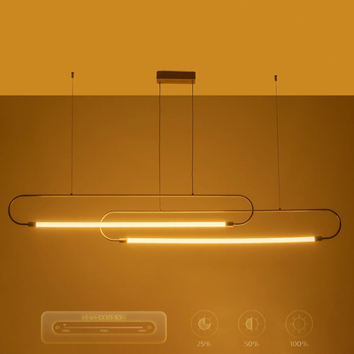 kelvo® GLOW KLV-101-0178 Κρεμαστό Φωτιστικό Οροφής LED 28W 2800lm 360° AC 220-240V IP20 Ρυθμιζόμενο Λευκό CCT με Χειριστήριο από 2700K έως 6000K Dimmable - Lumileds SMD Chip - Χρυσό Πλατίνα - Μ167 x Π7 x Υ24cm - 3 Χρόνια Εγγύηση