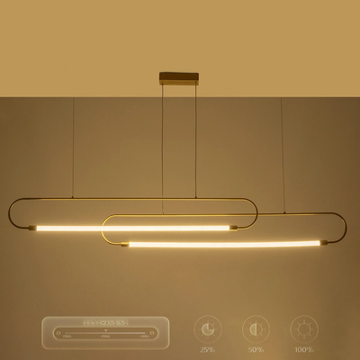 kelvo® GLOW KLV-101-0178 Κρεμαστό Φωτιστικό Οροφής LED 28W 2800lm 360° AC 220-240V IP20 Ρυθμιζόμενο Λευκό CCT με Χειριστήριο από 2700K έως 6000K Dimmable - Lumileds SMD Chip - Χρυσό Πλατίνα - Μ167 x Π7 x Υ24cm - 3 Χρόνια Εγγύηση