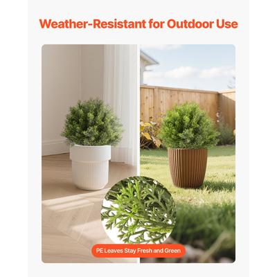 Τεχνητά κυπαρίσσια VEVOR με στάχυ εδάφους, 2 σετ 406 χιλιοστών ψεύτικοι θάμνοι και θάμνοι σε γλάστρες, τεχνητό δέντρο μεταξιού που μοιάζει με αληθινό για διακόσμηση, μπροστινή βεράντα, εξωτερική εσωτερική βεράντα, κήπο, μπαλκόνι, πίσω αυλή