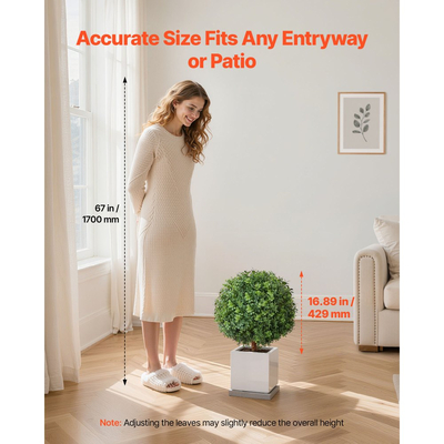 Τεχνητά πυξάρια VEVOR Topiary με στάχυ εδάφους, 2 σετ 559 χιλιοστών ψεύτικοι θάμνοι και θάμνοι σε γλάστρες, τεχνητό δέντρο μεταξιού που μοιάζει με αληθινό για διακόσμηση, μπροστινή βεράντα, εξωτερική εσωτερική βεράντα, κήπο, μπαλκόνι, πίσω αυλή