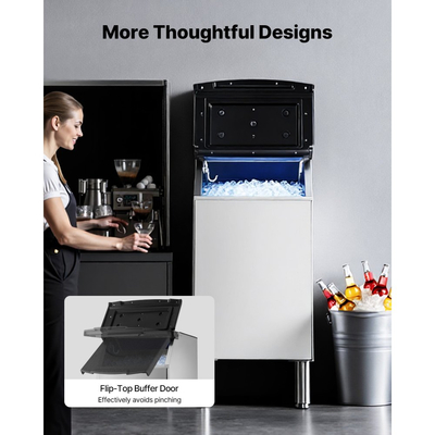 Κάδος αποθήκευσης πάγου VEVOR Επαγγελματικός, Κάδος πάγου χωρητικότητας 136 κιλών, Επαγγελματικός κάδος αποθήκευσης πάγου από ανοξείδωτο χάλυβα με ρυθμιζόμενα αντιολισθητικά πόδια από καουτσούκ, κατάλληλος για εστιατόρια, ξενοδοχεία και καταστήματα ποτών