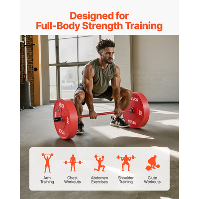 Μπάρα VEVOR 120cm, Κατάλληλη για πλάκες βάρους 2 ιντσών, Μπάρα με ραβδωτή λαβή για προπόνηση δύναμης, άρση βαρών, καθίσματα, άρση θανάτου, πιέσεις πάγκου, κάμψεις, πιέσεις εναέριας κυκλοφορίας, χωρητικότητα 550lbs/226kg