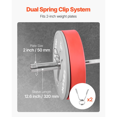 Μπάρα VEVOR 6FT, Ταιριάζει σε πλάκες βάρους 2 ιντσών, Χρωμιωμένη μπάρα με ραβδωτή λαβή για προπόνηση δύναμης, άρση βαρών, καθίσματα, άρση θανάτου, πιέσεις πάγκου, κάμψεις, πιέσεις overhead, χωρητικότητα 500 λίβρες