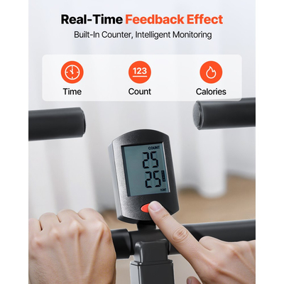 Μηχανή καθισμάτων VEVOR, Μηχανή κωπηλασίας για βαθιά καθίσματα για το σπίτι, Εύκολη εγκατάσταση & Πτυσσόμενος εξοπλισμός άσκησης, Μηχανή εκγύμνασης γλουτών με 2 ζώνες αντίστασης υψηλής αντοχής, Μηχανή προπόνησης γλουτών & ποδιών για το σπίτι, Μαύρο