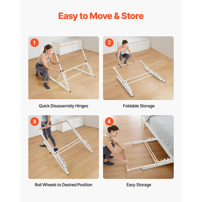 Μπάρα μπαλέτου VEVOR, Ανεξάρτητη φορητή μπάρα μπαλέτου, Εξοπλισμός άσκησης για κοιλιακούς, χέρια, δύναμη και καρδιοαναπνευστική άσκηση, Εύκολη αποθήκευση, πτυσσόμενες μπάρα χορού για διατάσεις, ρυθμιζόμενο ύψος 4 επιπέδων