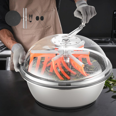 Χλοοκοπτικό VEVOR Bud Leaf Bowl, Χειροκίνητο χλοοκοπτικό 490 mm, με αιχμηρές λεπίδες από ανοξείδωτο ατσάλι, Οπτική κοπή, Υδροπονική μηχανή κοπής υγρής και ξηρής, Στριφτή περιστροφή για φυτά, φύλλα, μπουμπούκια, λουλούδια